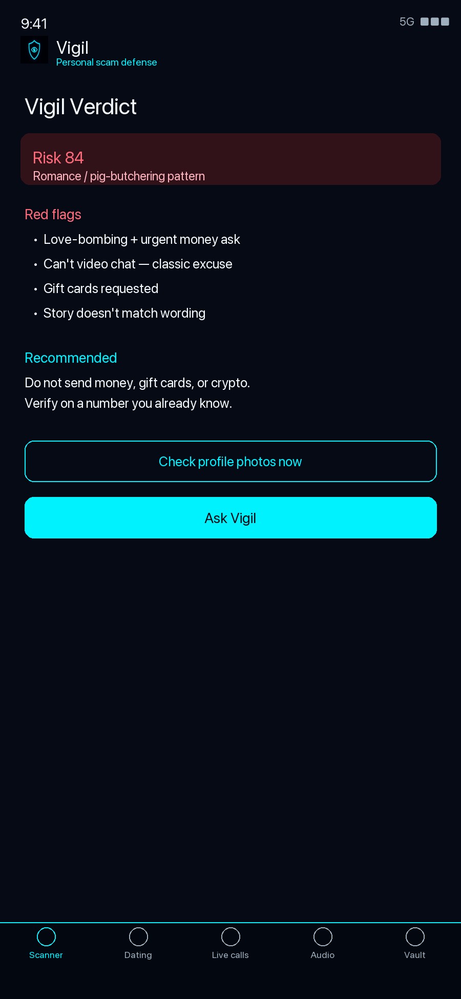 Vigil scam verdict